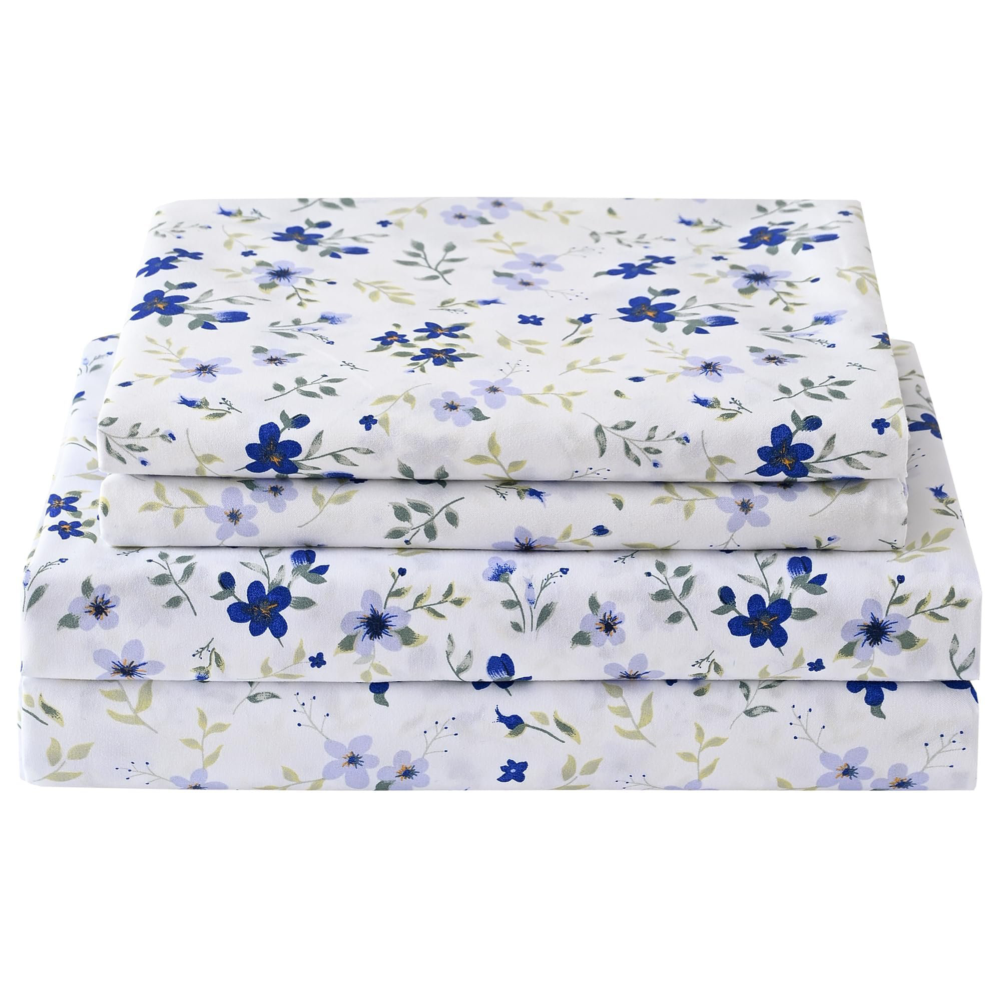 tangmaikeji Floral Queen Sheet Set Blue Flower Bed Sheets Queen Printed — free download